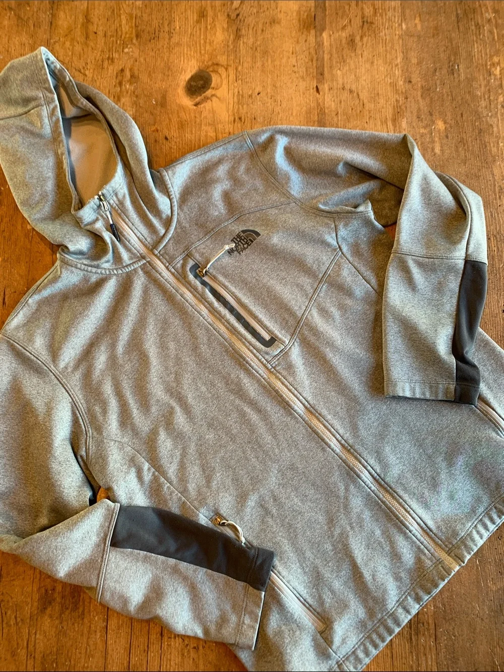The North Face Men's Heather Gray Hooded Softshell Jacket